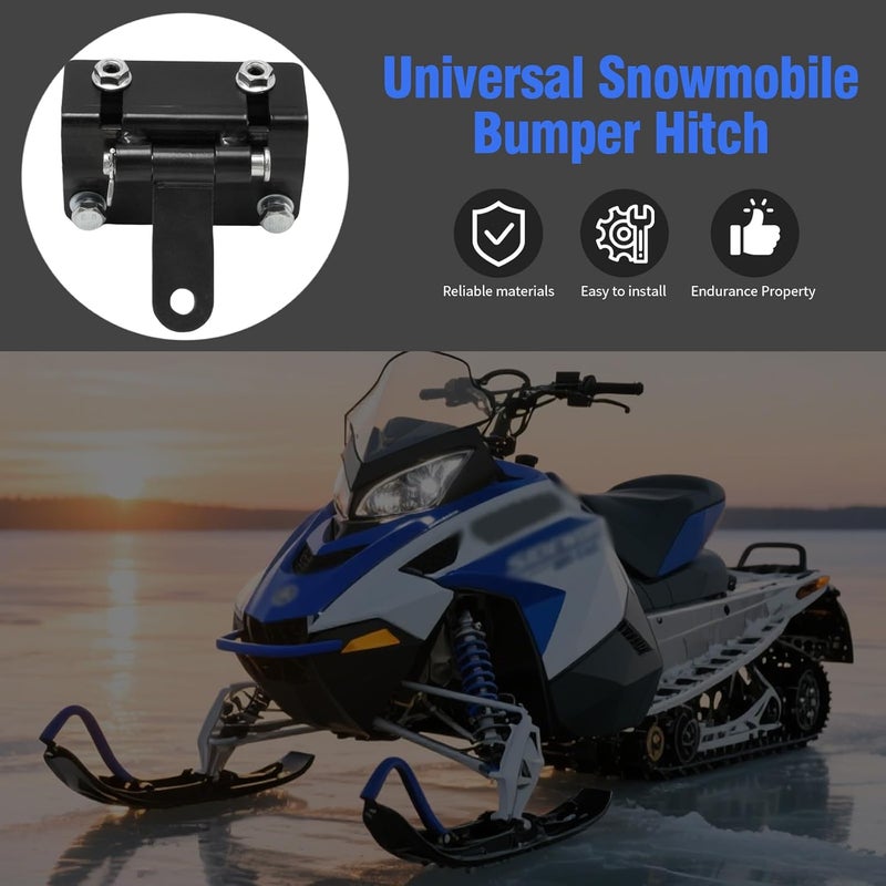 SYOWADA Snowmobile Bumper Hitch, Steel Snowmobile Hitch, Replacement for Ski-Doo, Replacement for Polaris, Replacement for Yamaha, Replacement for Arctic Cat - Image 5